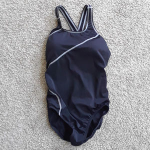 Lands' End Black Racerback Swimsuit